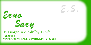 erno sary business card